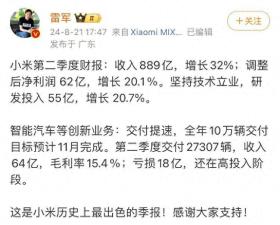 海量财经丨车卖爆了手机卖疯了！手握1410亿现金储备的小米交出“史上最出色的季报”  第1张